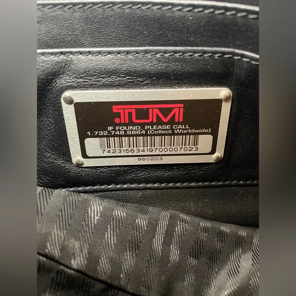 Vintage Tumi Black Leather Laptop Bag